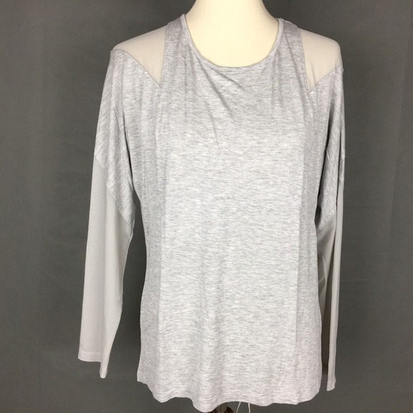 Design History Heather Gray Long Sleeve Faux Cold Shoulder Knit Top Women Size M - Picture 1 of 7